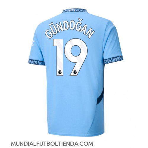 Camiseta Manchester City Ilkay Gundogan #19 Primera Equipación Replica 2024-25 mangas cortas